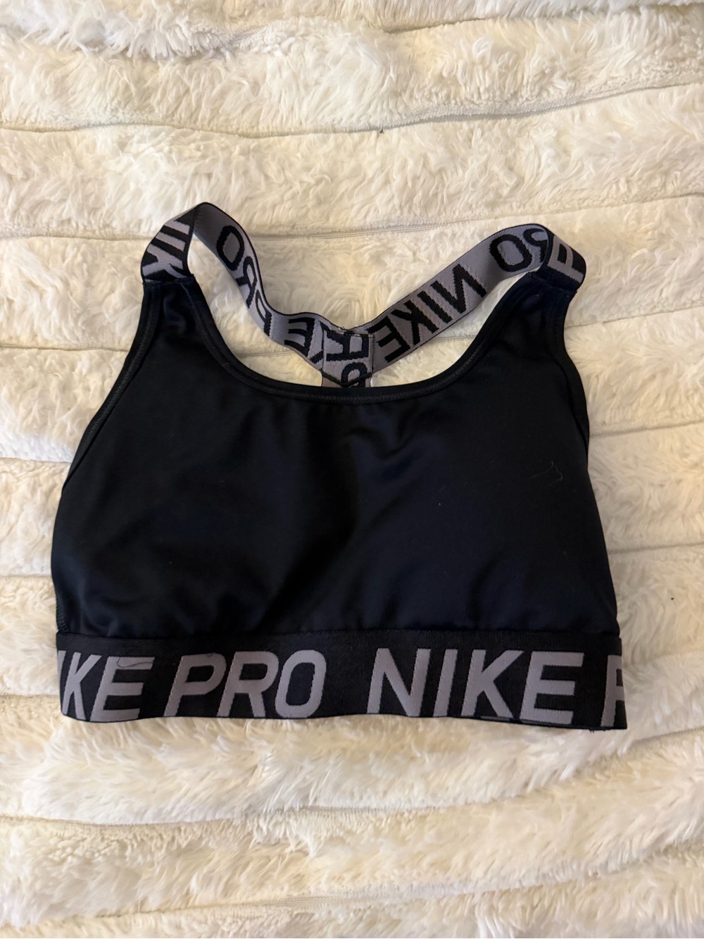 Nike Black Sports Bra with Gray Branded Elastic